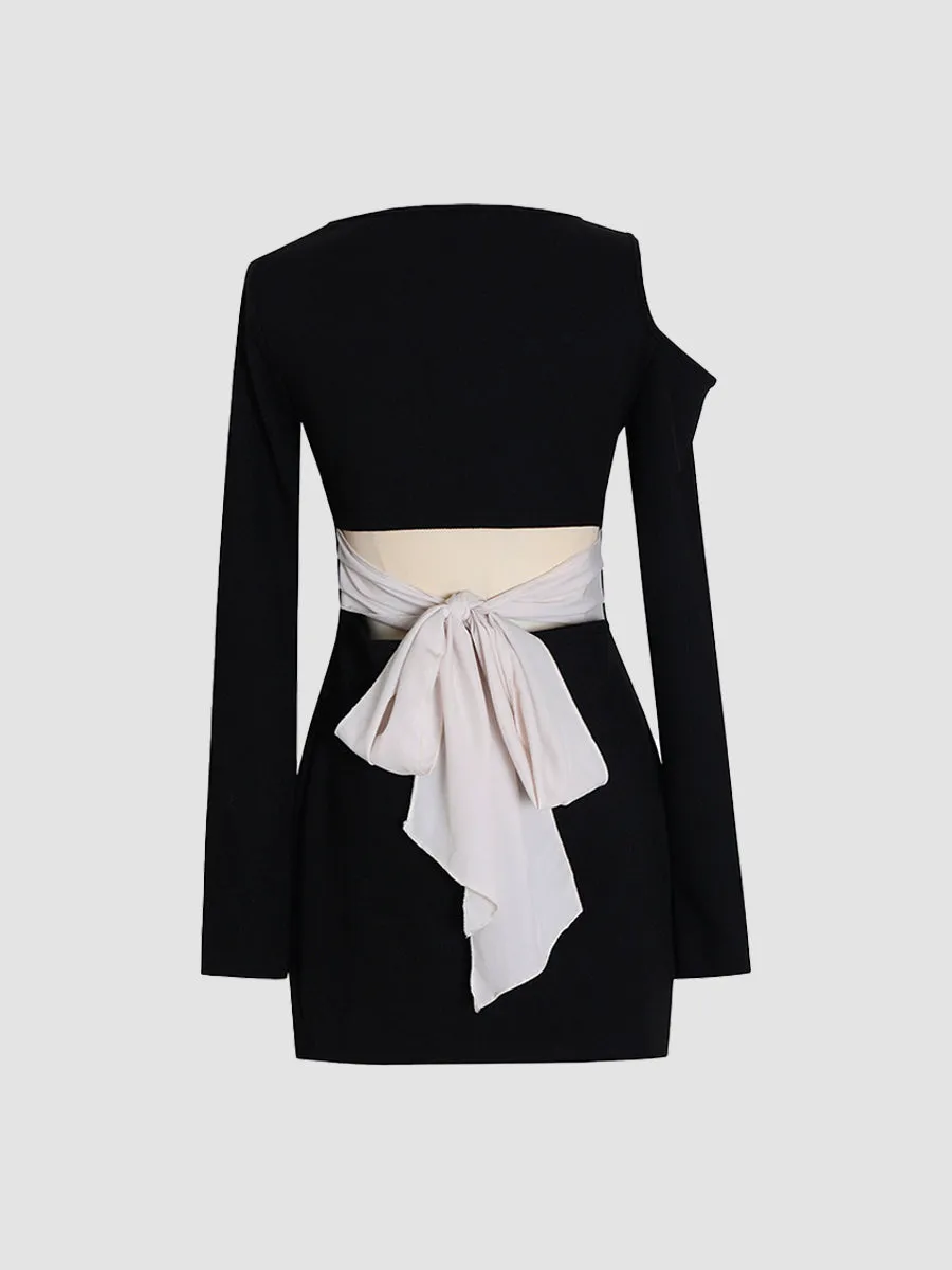 Sexy Knitted Bow Dress