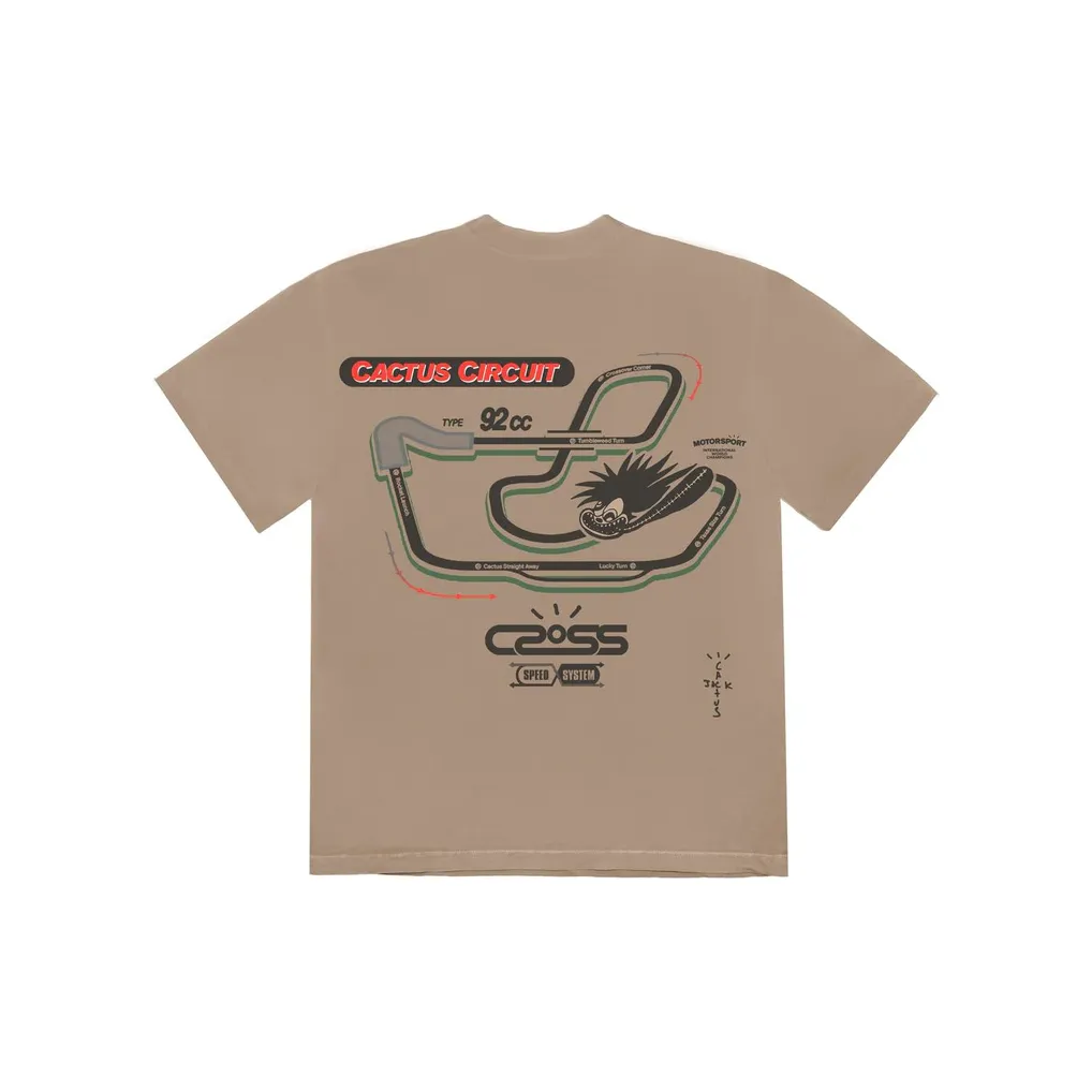 Travis Scott Cactus Jack Racetrack Tee Tan