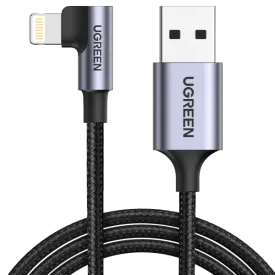 UGREEN MFi Certification Right Angel Lightning to USB A Cable