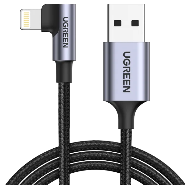 UGREEN MFi Certification Right Angel Lightning to USB A Cable