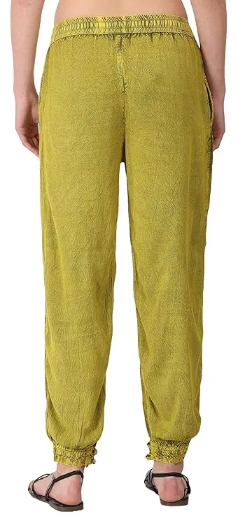 Whitewhale Womens Long Embroidered at the bottom Rayon Pajama/Trouser