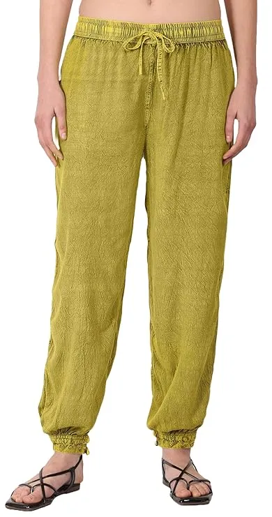 Whitewhale Womens Long Embroidered at the bottom Rayon Pajama/Trouser