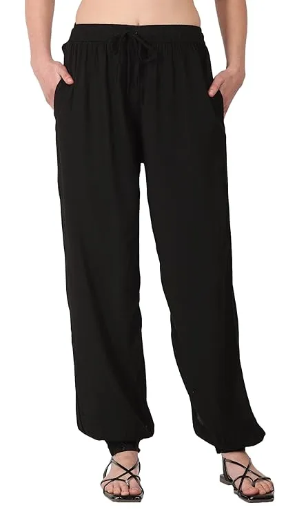 Whitewhale Womens Long Embroidered at the bottom Rayon Pajama/Trouser