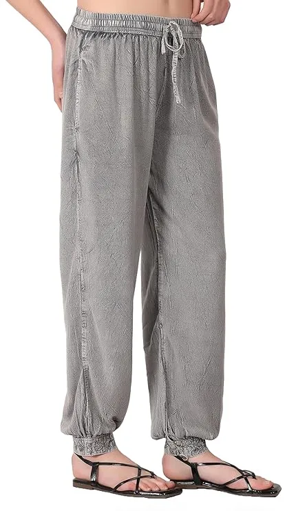Whitewhale Womens Long Embroidered at the bottom Rayon Pajama/Trouser
