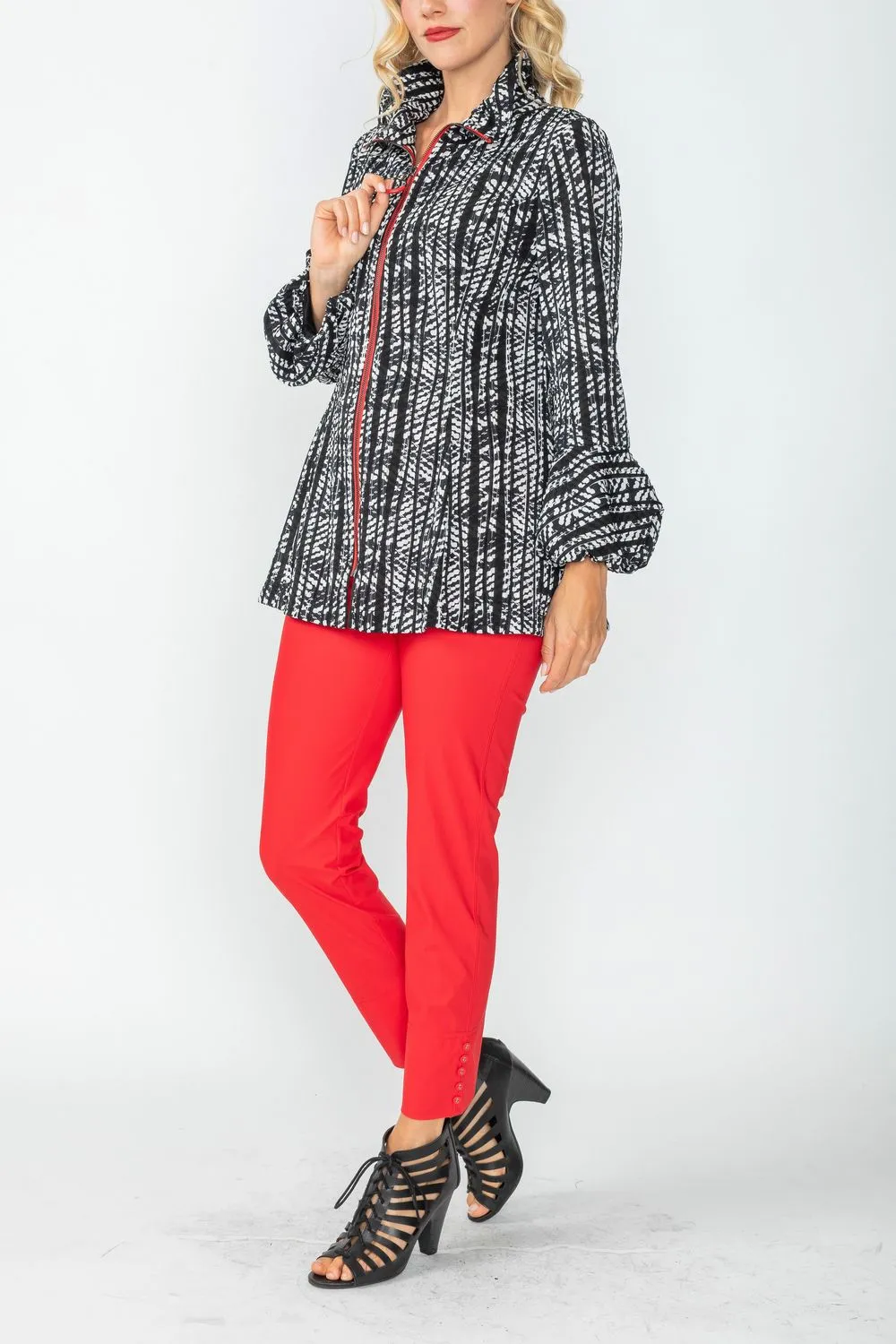 Wire High Stand Collar & Balloon Cuffs Jacket