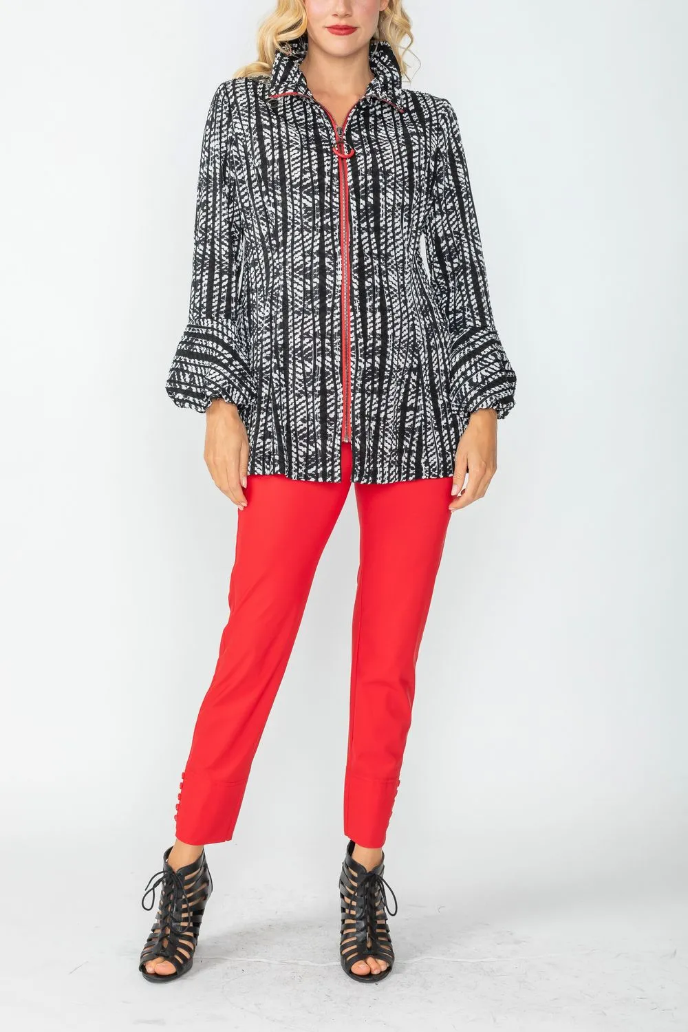 Wire High Stand Collar & Balloon Cuffs Jacket